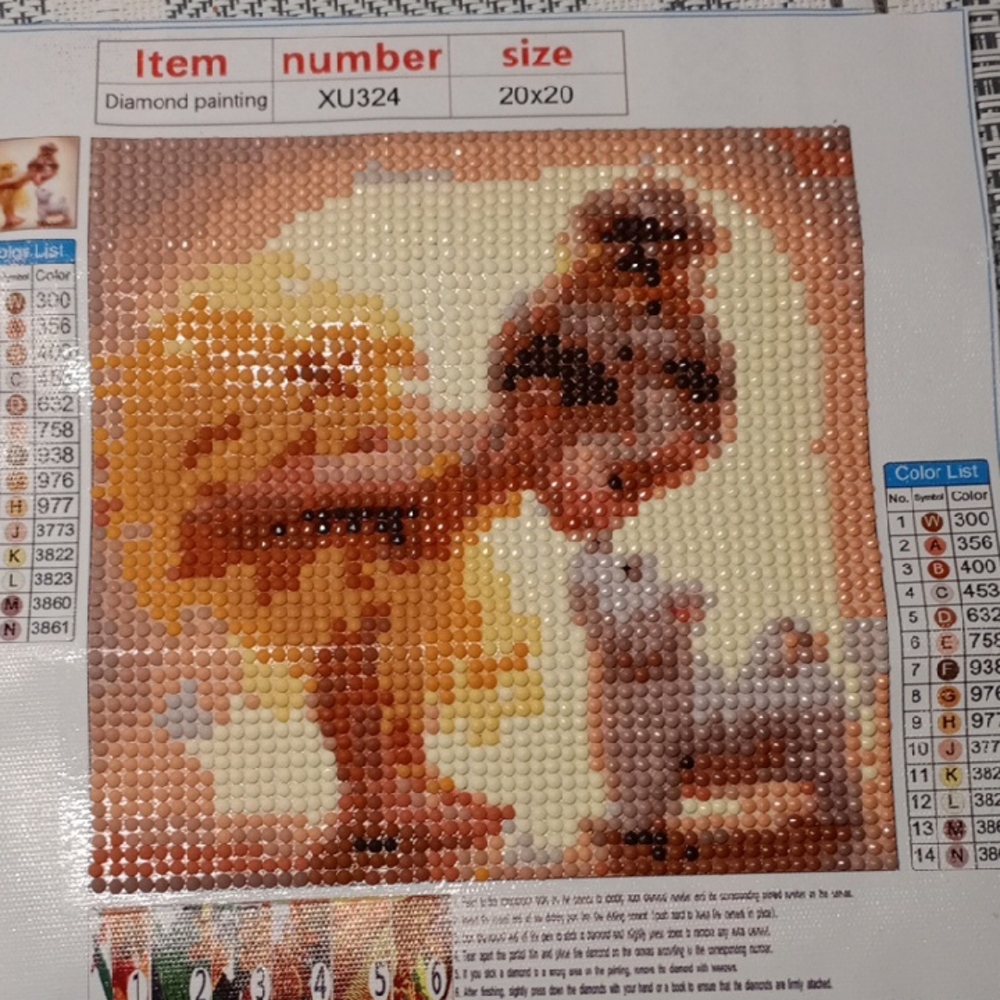 NEW Diamond Painting Kit with Girl and Dog 20-20cm .Hand Made 💕